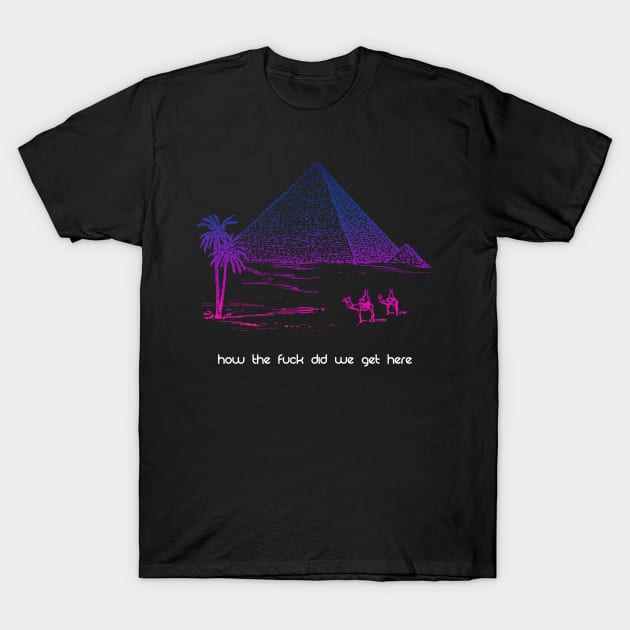 How the F Did We Get Here - Egyptian Great Pyramids T-Shirt by StupidHead